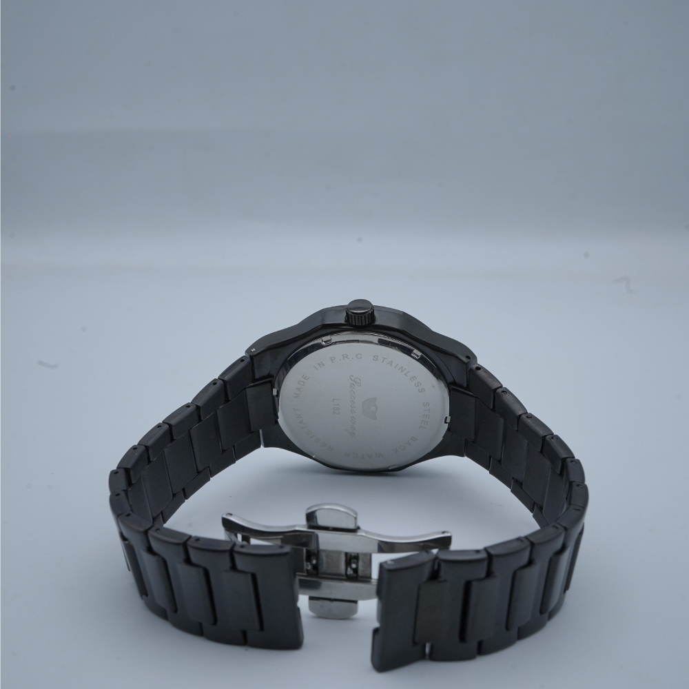 Success Way Stainless Steel Black Watch L182-G
