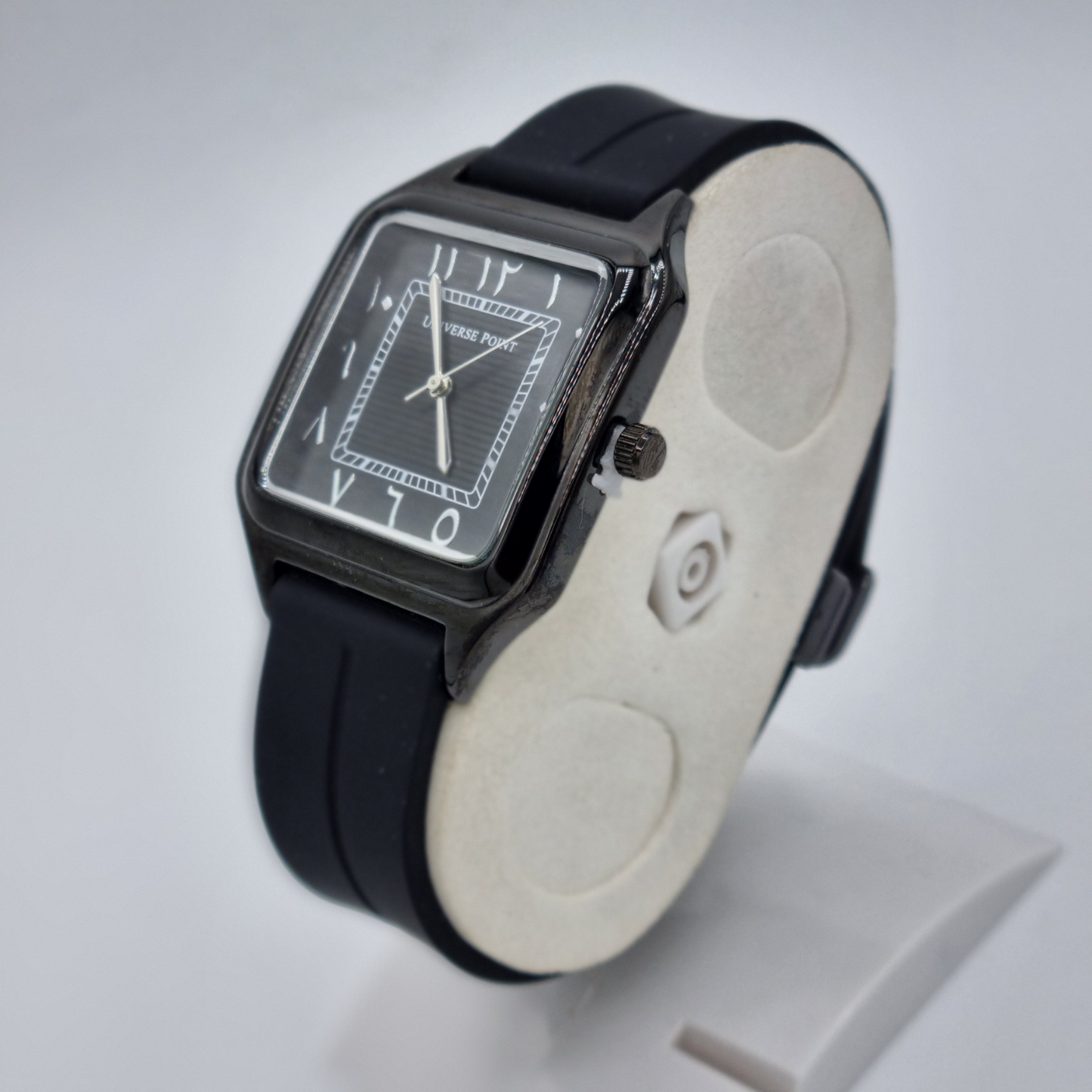 Arabic Numerals Square Watch β Full Black