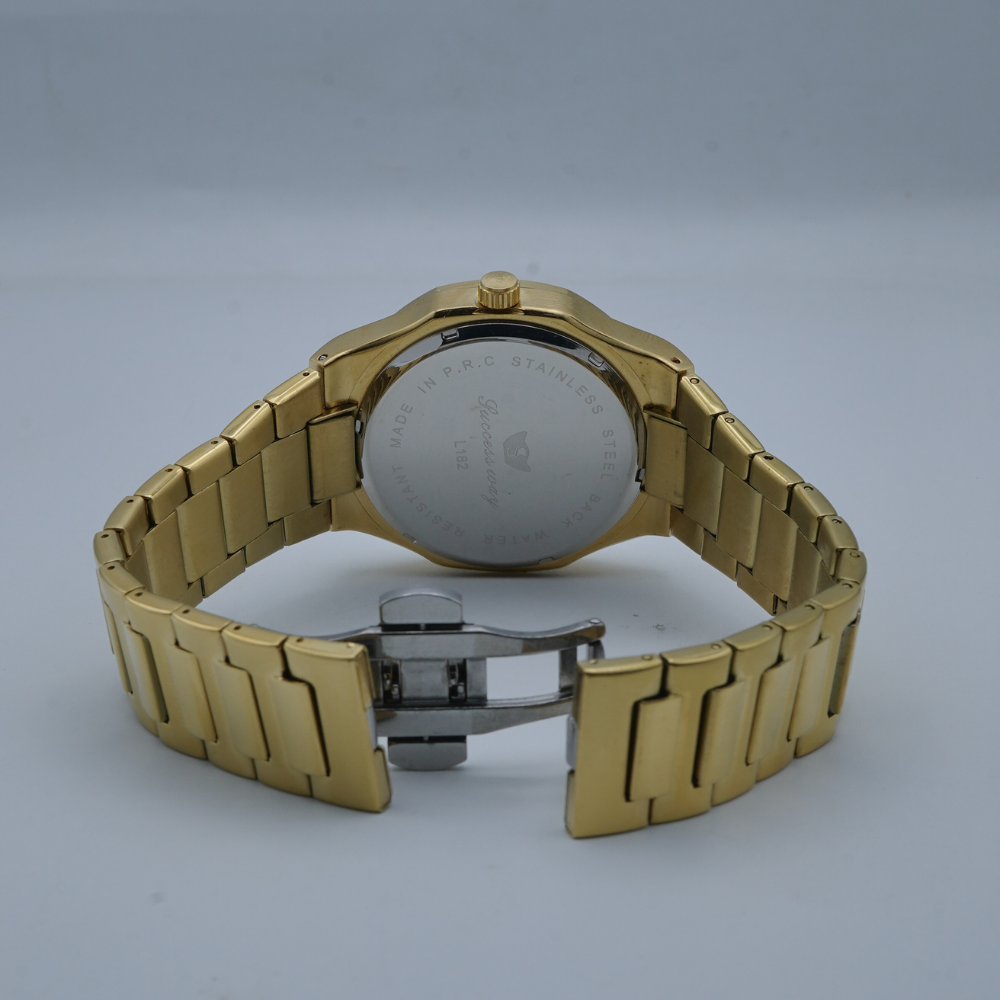 Success Way Stainless Steel Golden Watch L182-G