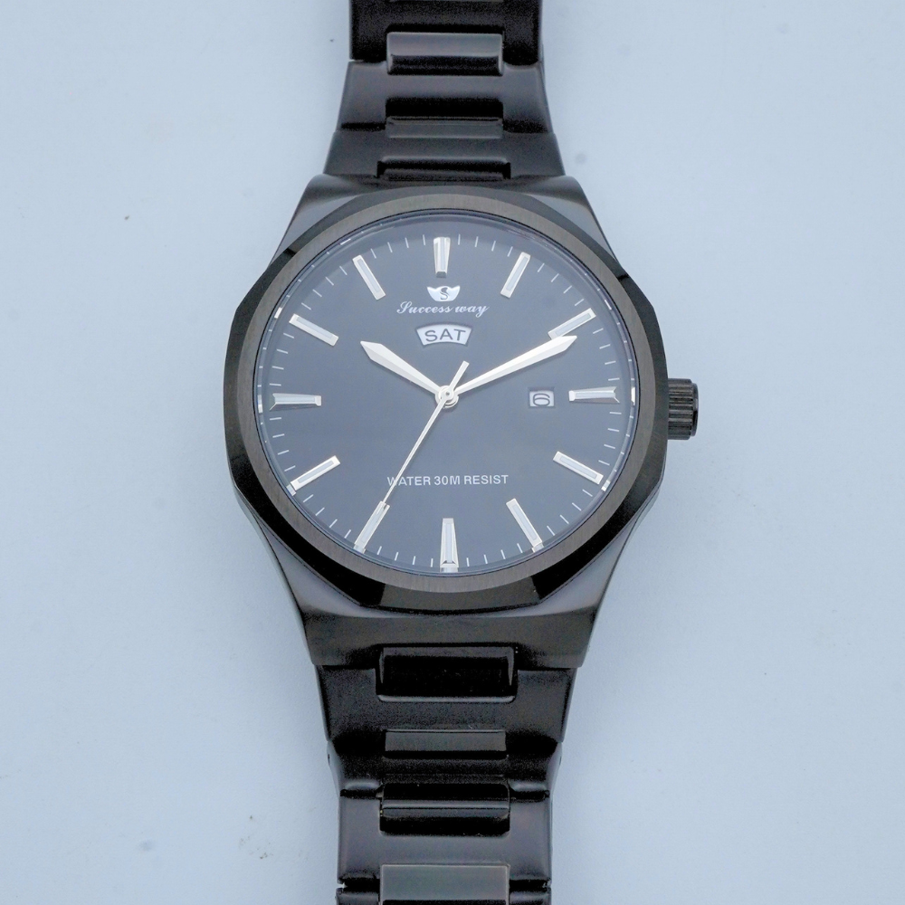Success Way Stainless Steel Black Watch L182-G