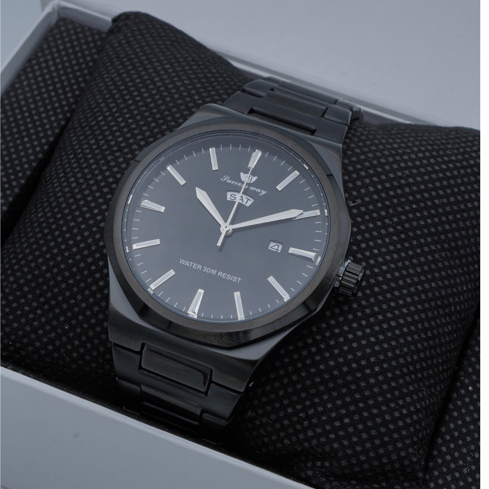 Success Way Stainless Steel Black Watch L182-G