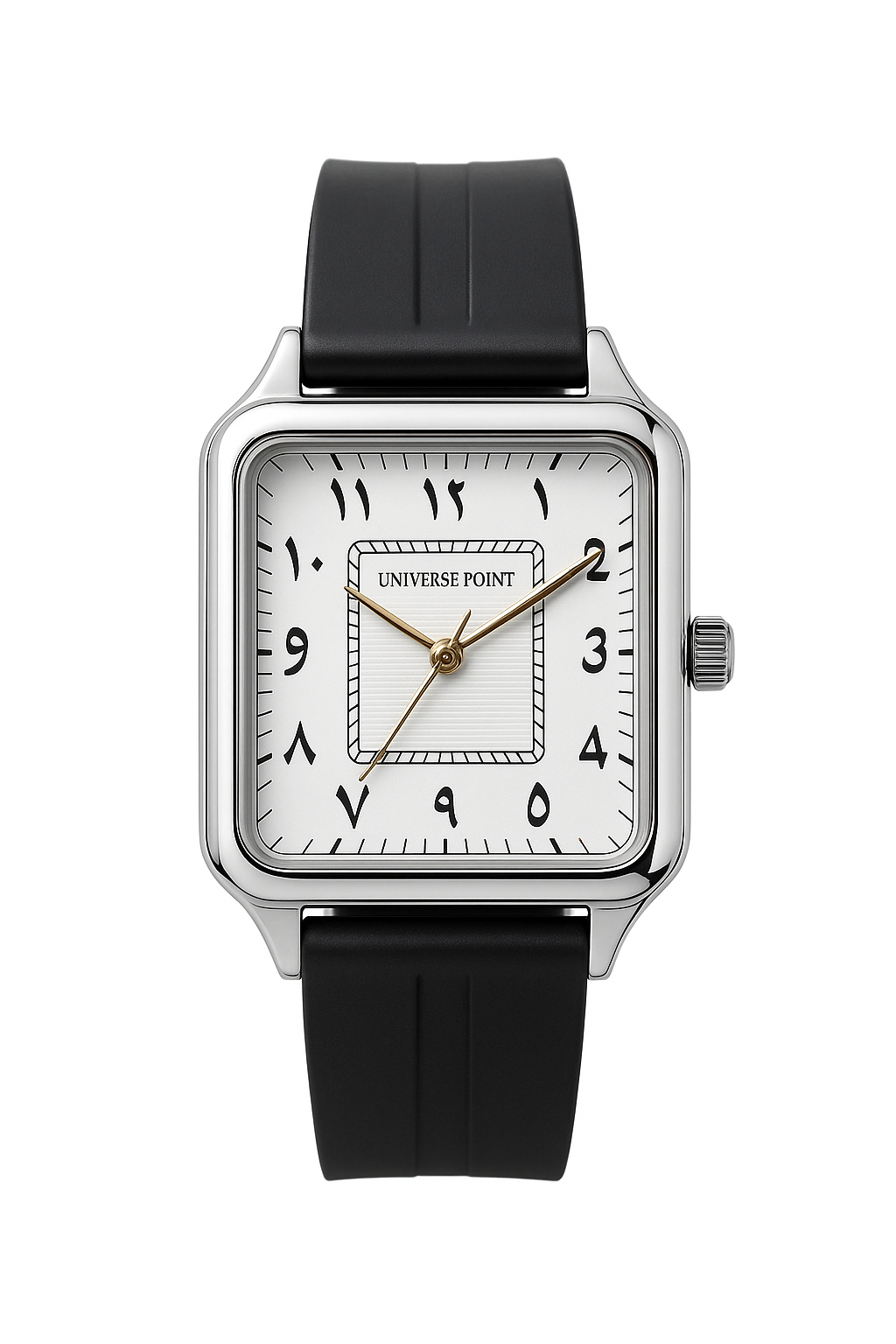 Premium White Square Watch with Clean Arabic Dial
