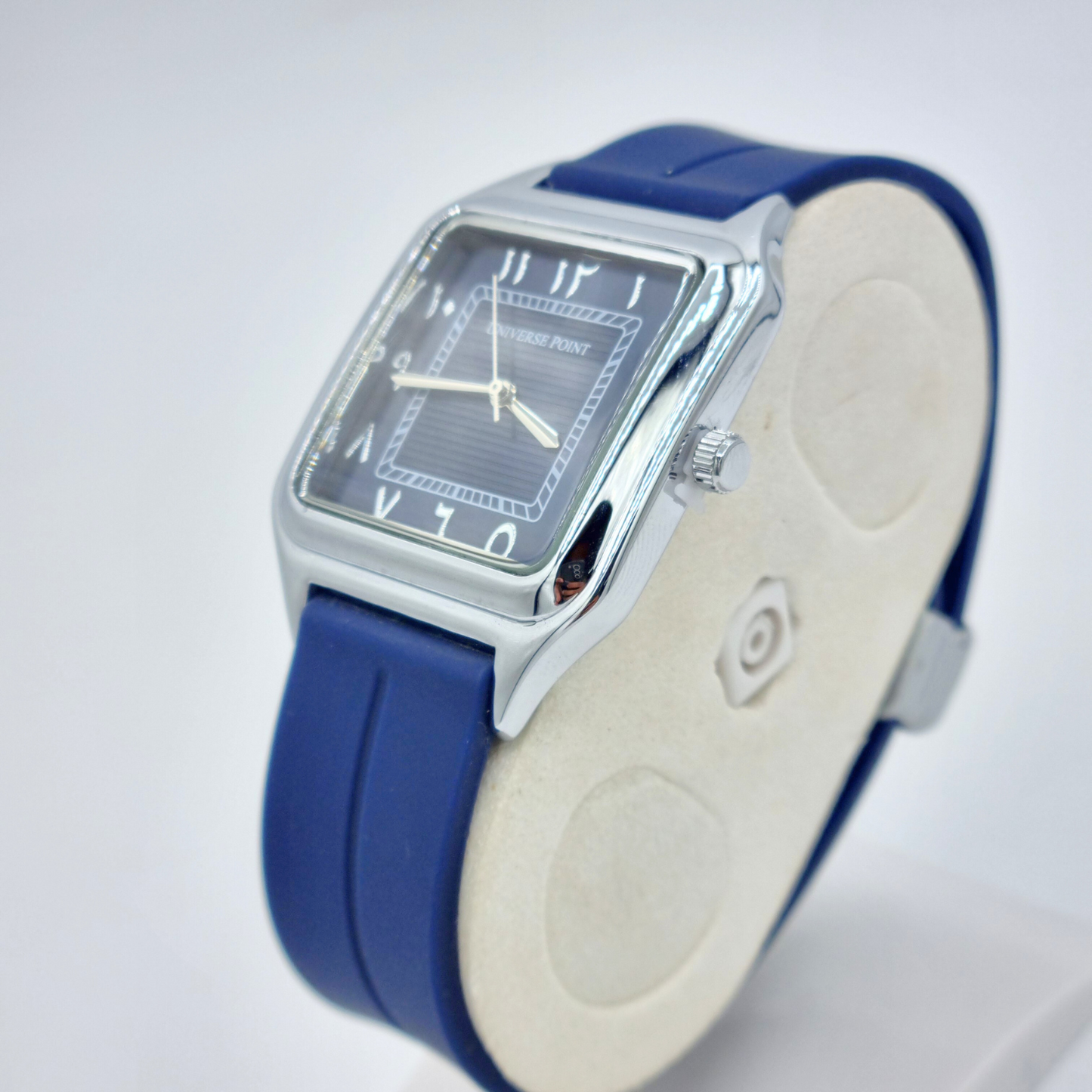 Royal Blue Square Watch with Classic Arabic Numerals