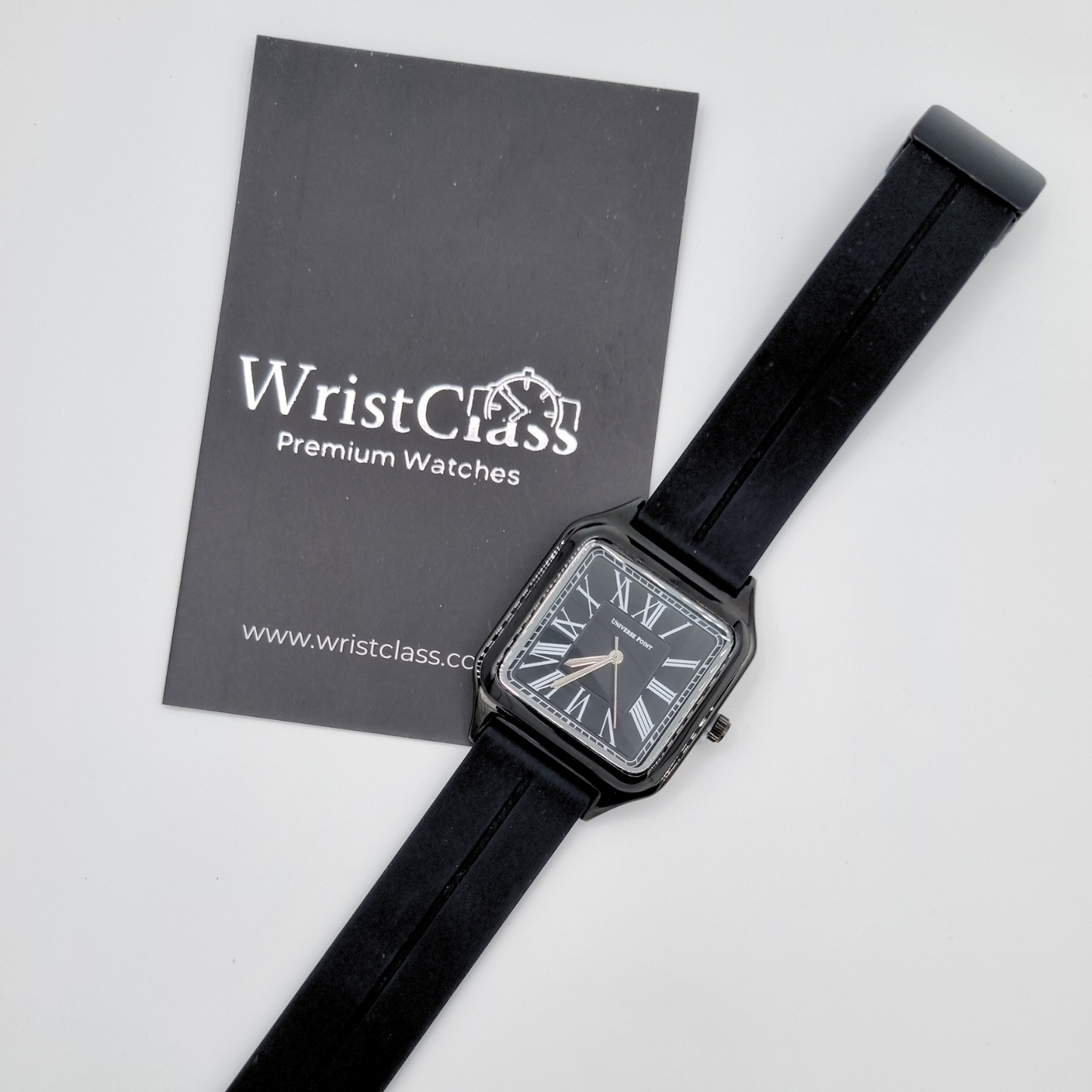 Elegant Premium Black Square Watch – Roman Dial