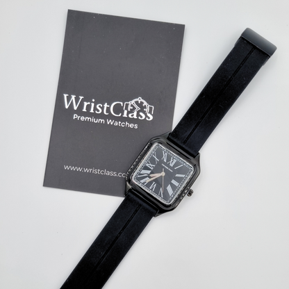 Elegant Premium Black Square Watch – Roman Dial