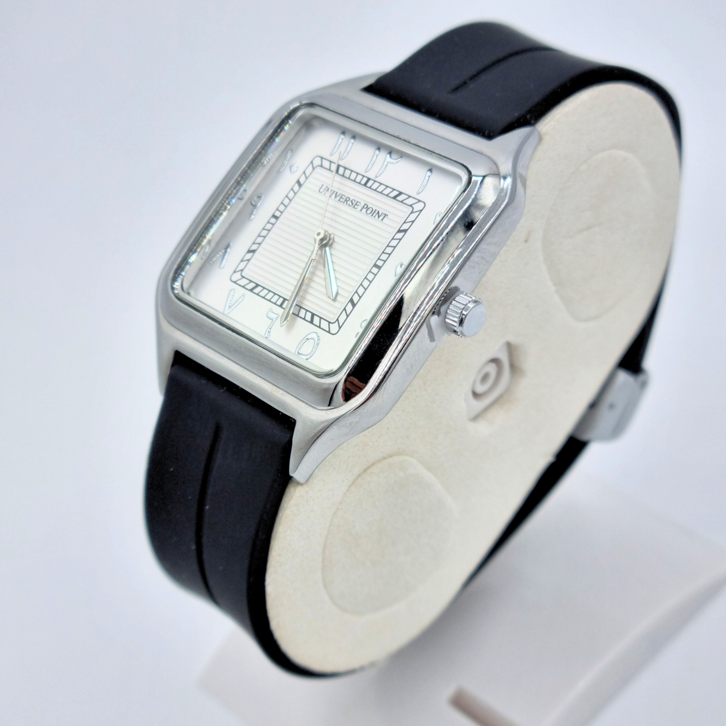 Premium White Square Watch with Clean Arabic Dial