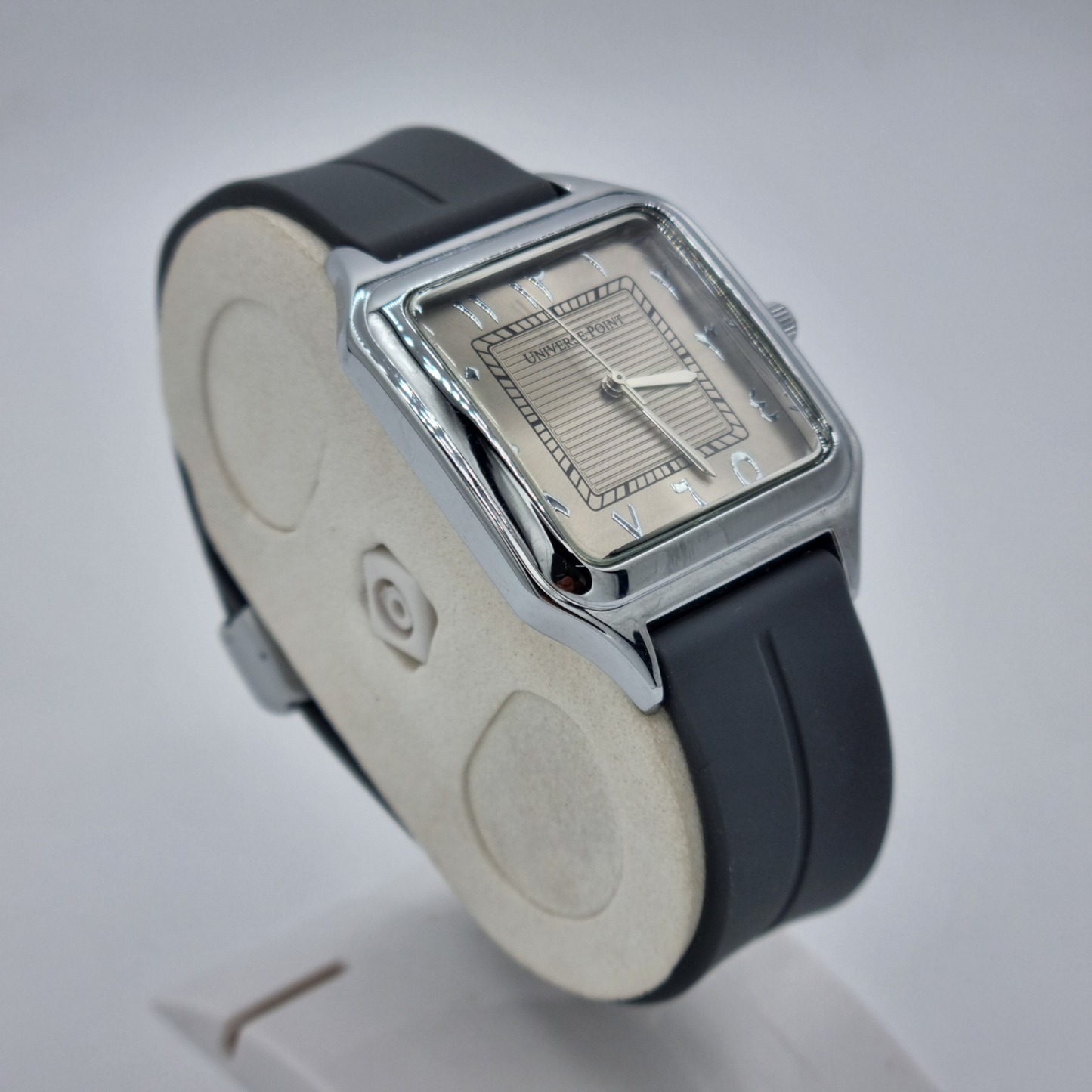 Sleek Gray Arabic Numerals Watch – Square Case