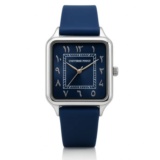 Royal Blue Square Watch with Classic Arabic Numerals