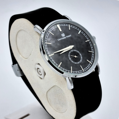 Sleek Silver & Black Slim Balloon Watch for Men