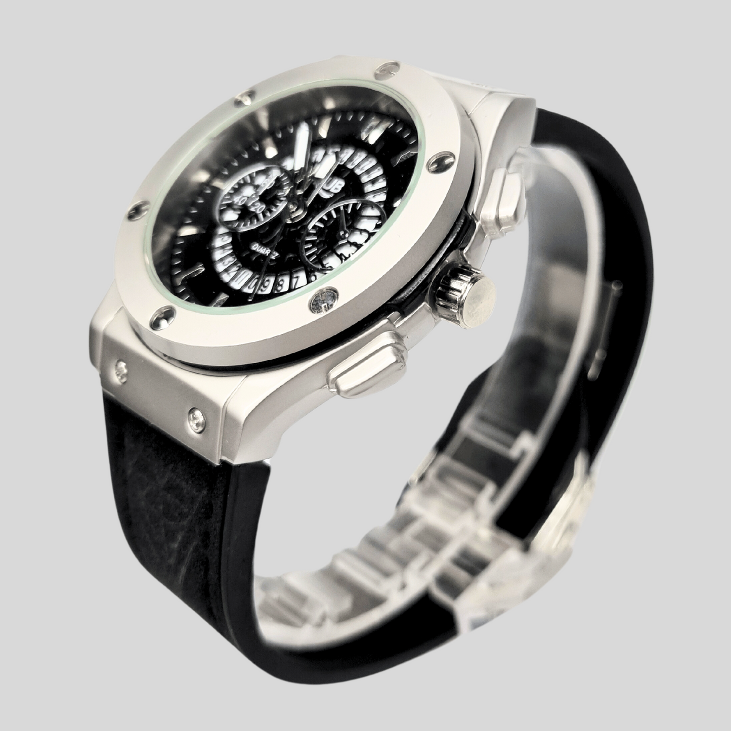 Hublot Black Geneve Classic Fusion Stainless Steel Quartz Watch