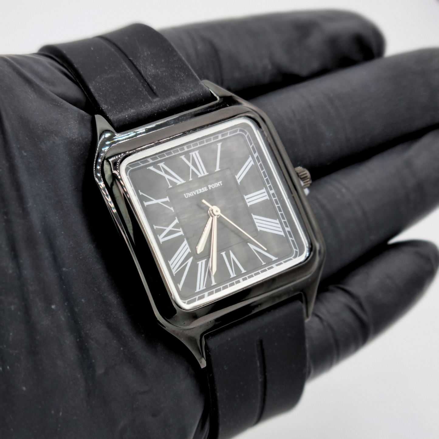 Elegant Premium Black Square Watch – Roman Dial