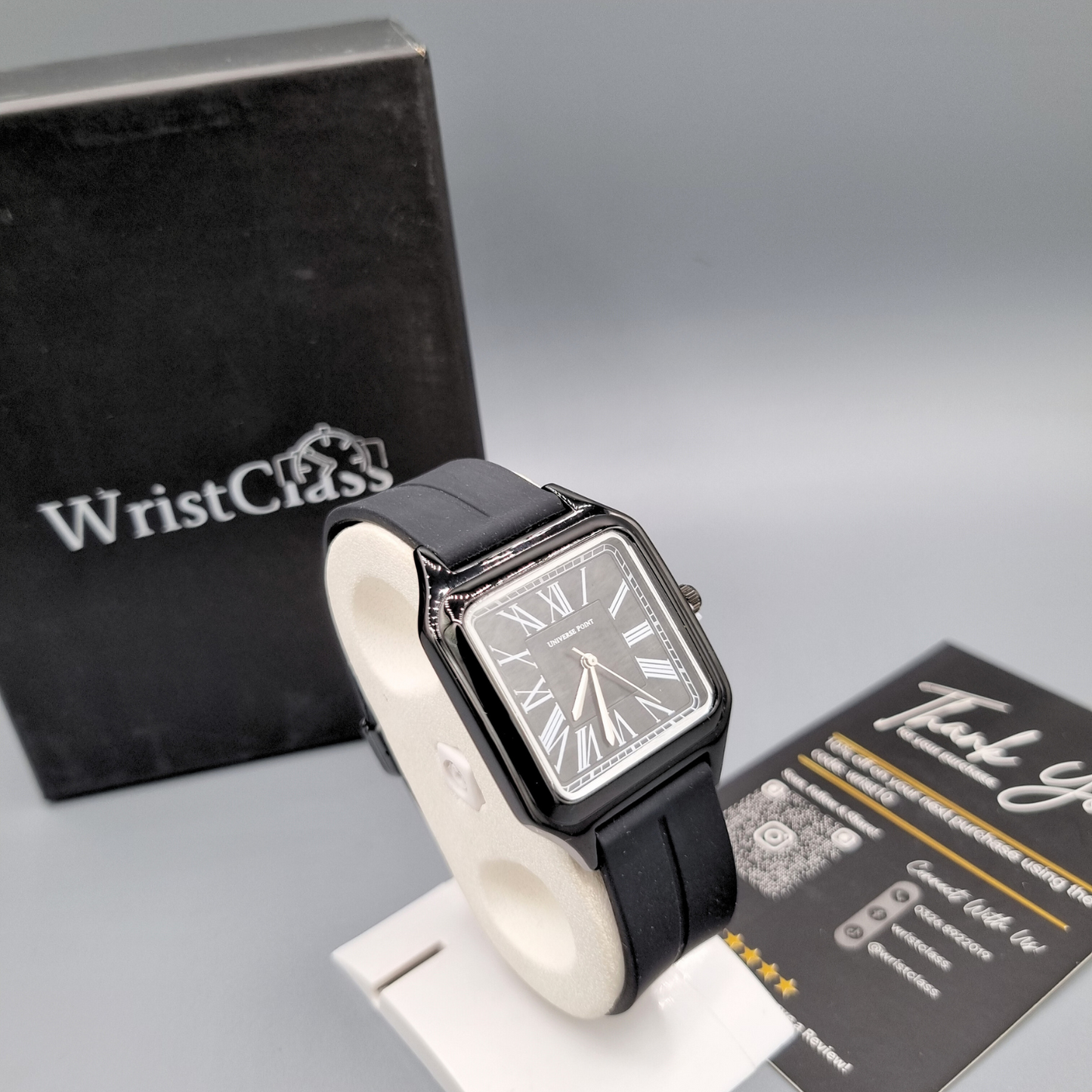 Elegant Premium Black Square Watch – Roman Dial