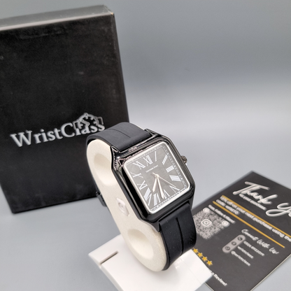 Elegant Premium Black Square Watch – Roman Dial