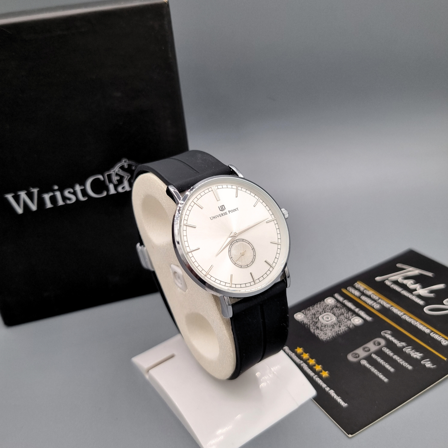 Premium Men's Slim Balloon Watch – Silver & White
