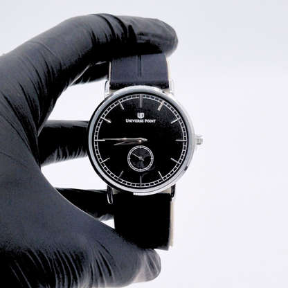 Sleek Silver & Black Slim Balloon Watch for Men