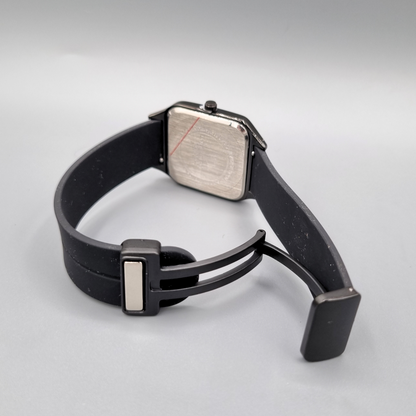 Elegant Premium Black Square Watch – Roman Dial