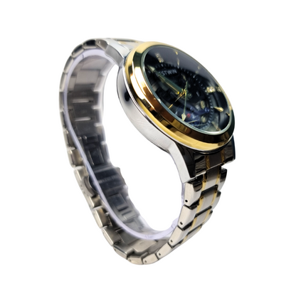 Bestwin Skeleton Dial Watch Two Tone BW-154