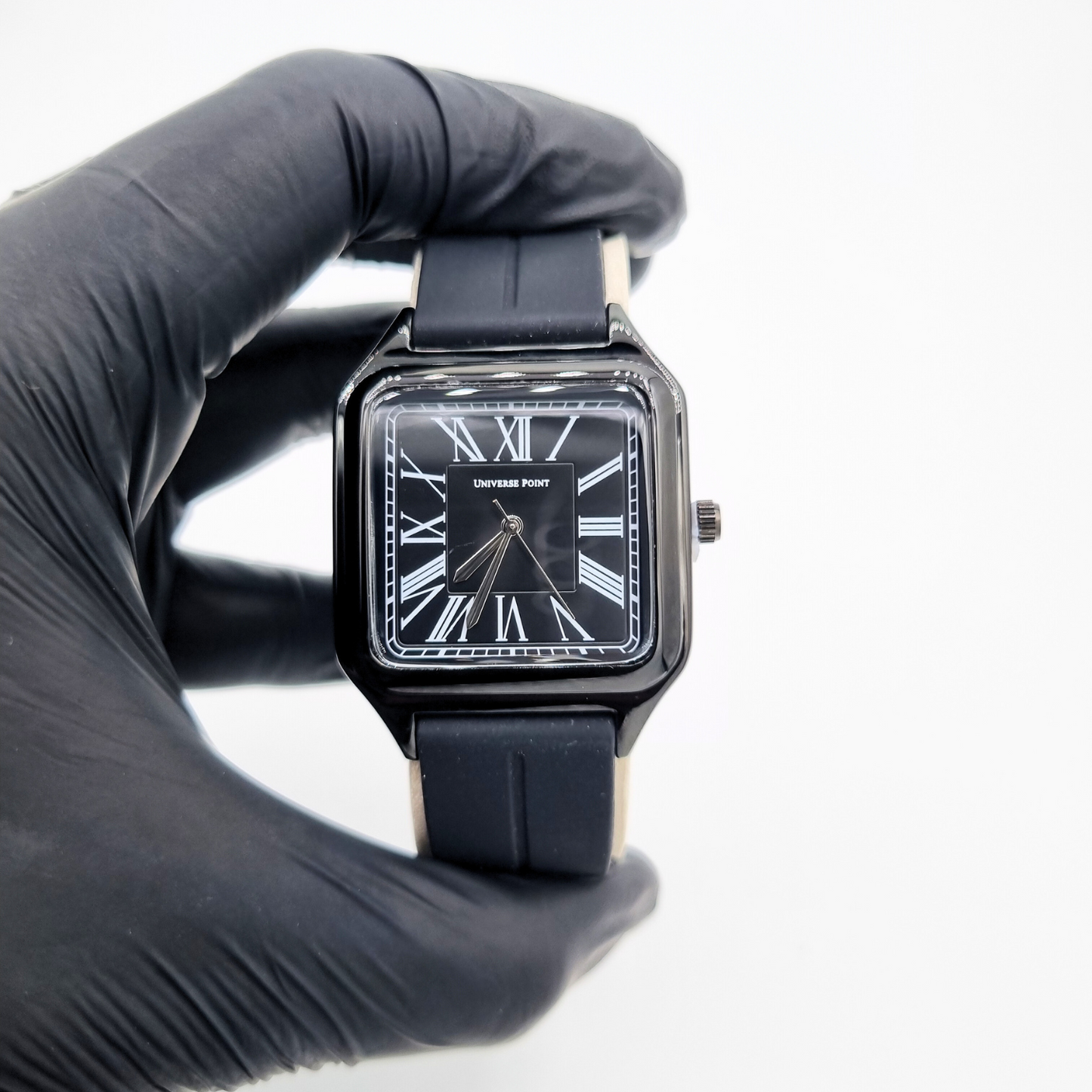 Elegant Premium Black Square Watch – Roman Dial