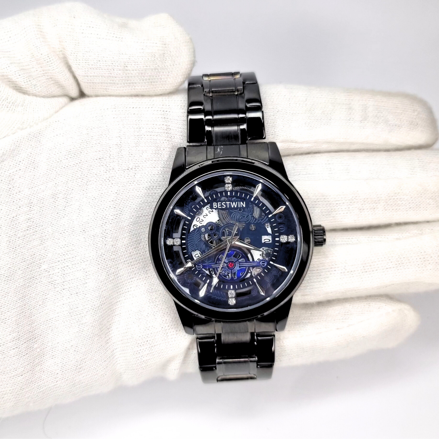 Bestwin Skeleton Dial Watch Full Black BW-154