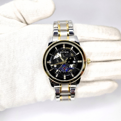 Bestwin Skeleton Dial Watch Two Tone BW-154