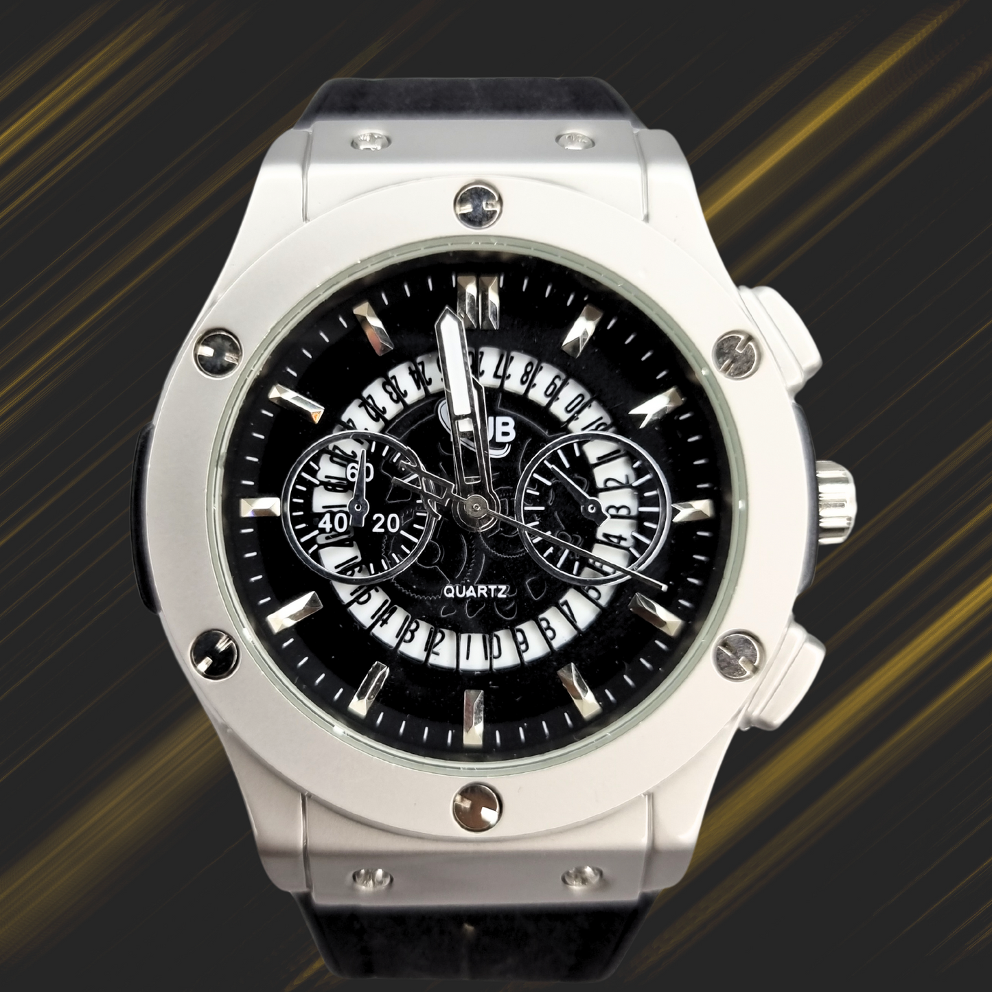 Hublot Black Geneve Classic Fusion Stainless Steel Quartz Watch