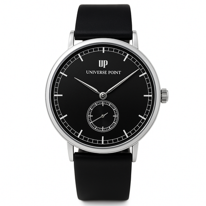 Sleek Silver & Black Slim Balloon Watch for Men