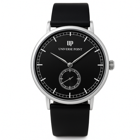 Sleek Silver & Black Slim Balloon Watch for Men