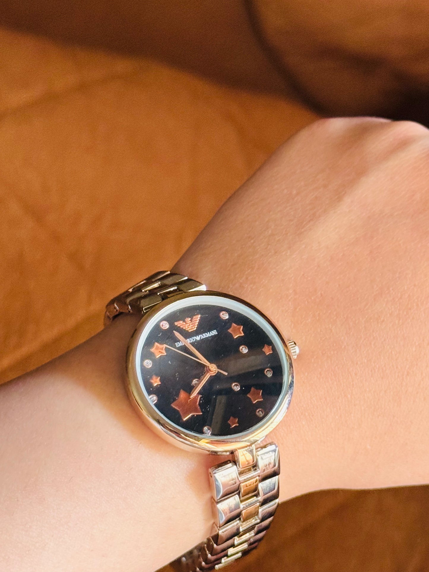Women's Watch – Two Tone Stainless Steel with Black Star Dial
